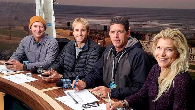 2014 WCT announcers: Pat Parnell, Ross Williams, Peter Mel, Rosie Hodge