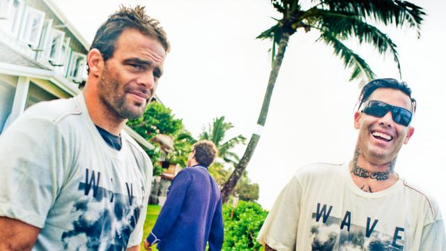 Nathan (left) and Christian Fletcher, North Shore, 2014. Photo: Justin Jay