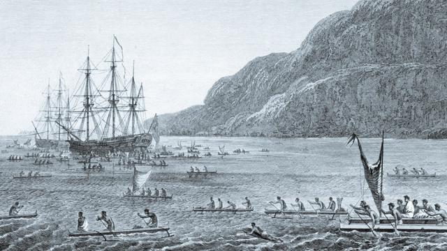 Cook lands in Hawaii, 1778