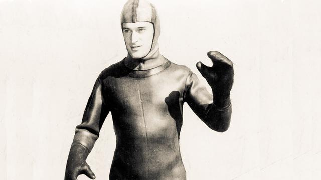 1953 wetsuit designed by Hugh Bradner