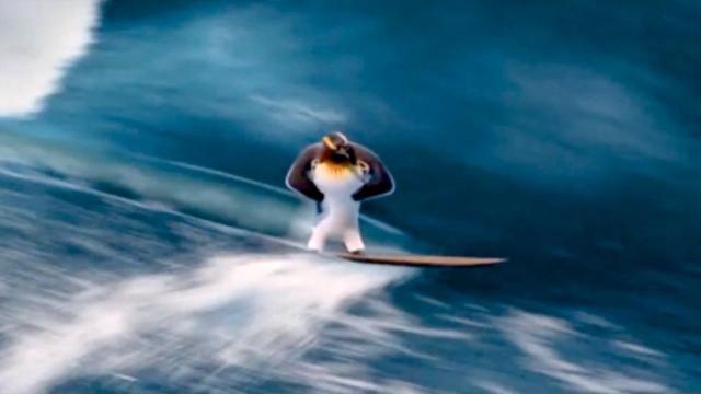 Cody vs Tank, from "Surf's Up"