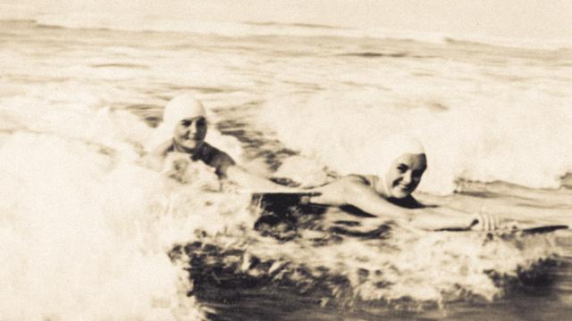 Bellyboarding in Cornwall, UK, early 1920s