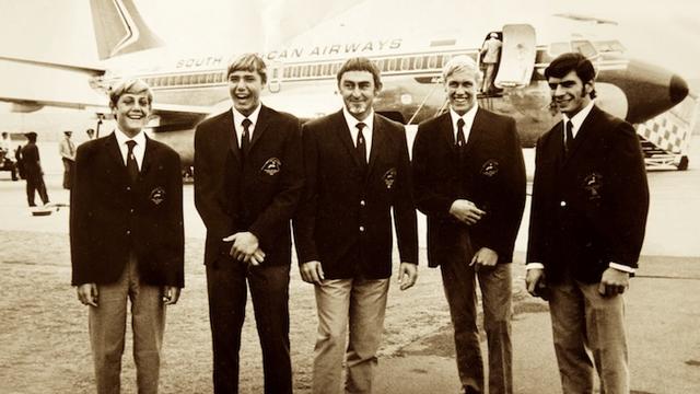 George Thompson (right) with 1970 SA World Titles team