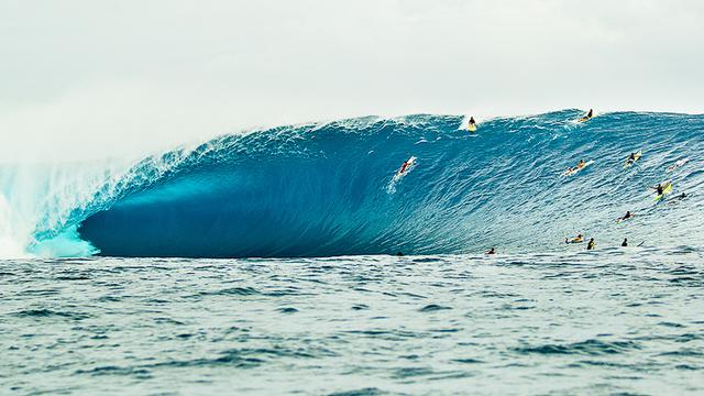 Outside wave at Cloudbreak, Fiji, 2012. Photo: Brian Bielmann
