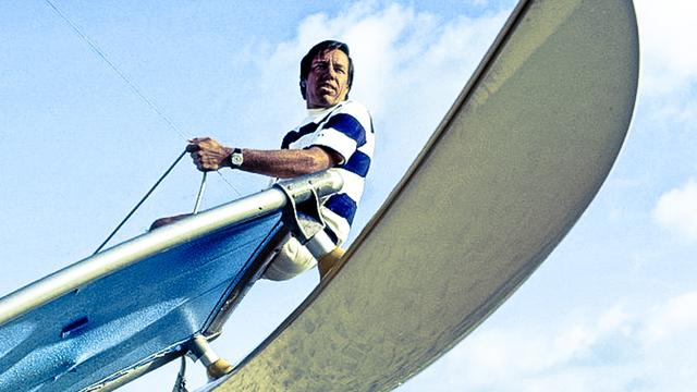 Hobie Alter sailing a Hobie Cat, around 1968