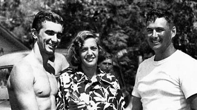 Waikiki Surf Club founder John Lind (right) and club member George Downing