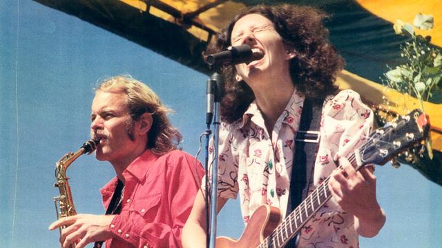 Honk members Craig Buhler (left) and Beth Fitchet, 1974