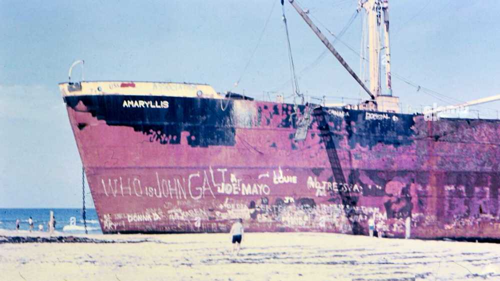 shipwreck in palm beach florida, with surfing