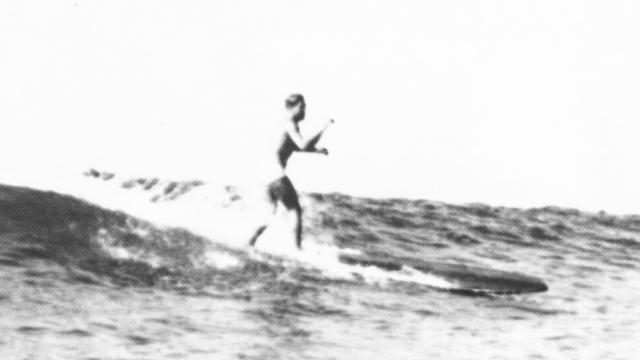 Peanuts Larson, San Onofre, 1936. Photo: Don James