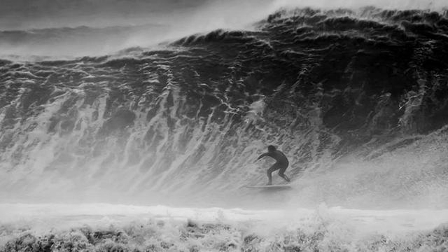 Raven Lundy surfs waves from Hurricane Sandy, Ocean City, Maryland. Photo: Nick Denny