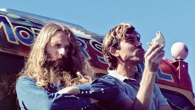 Rick Griffin (left) and John Severson, 1969. Photo: Art Brewer