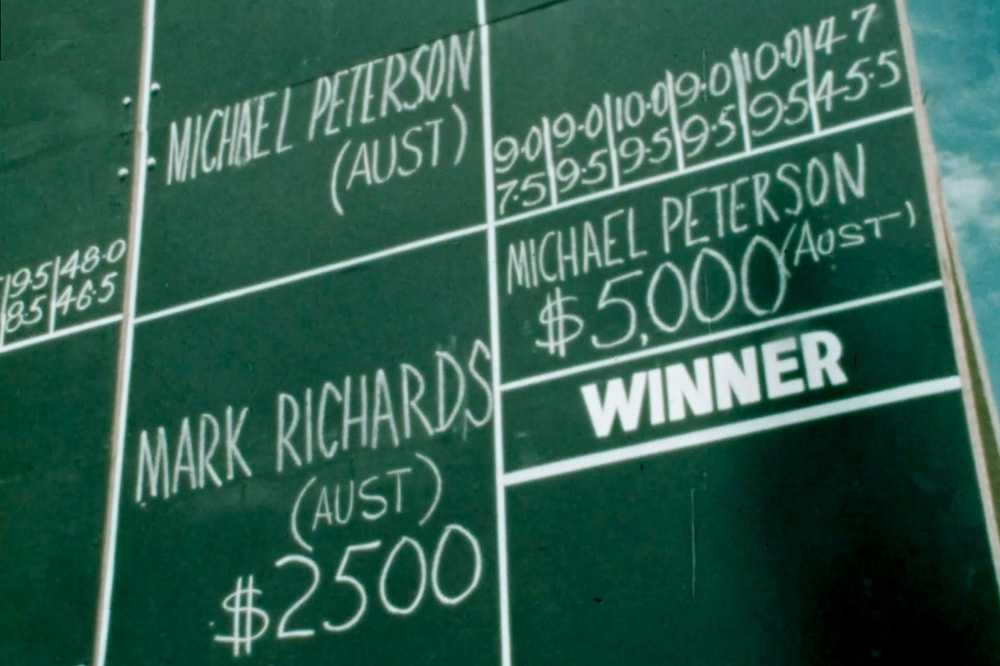 1977 Stubbies Surfing Classic scoreboard, burleigh heads