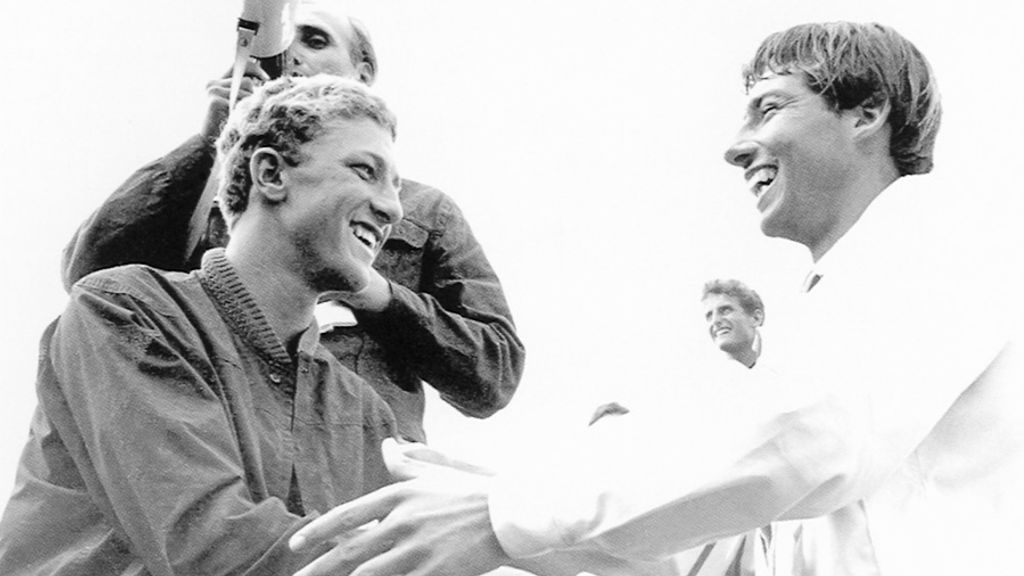 Nat Young and Felipe Pomar, 1965 world surfing championships, peru