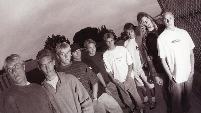 Momentum Crew (left to right): Machado, Williams, Browning, Knox, Dorian, Slater, Frankenreiter, Hayes. Photo: Steve Sherman