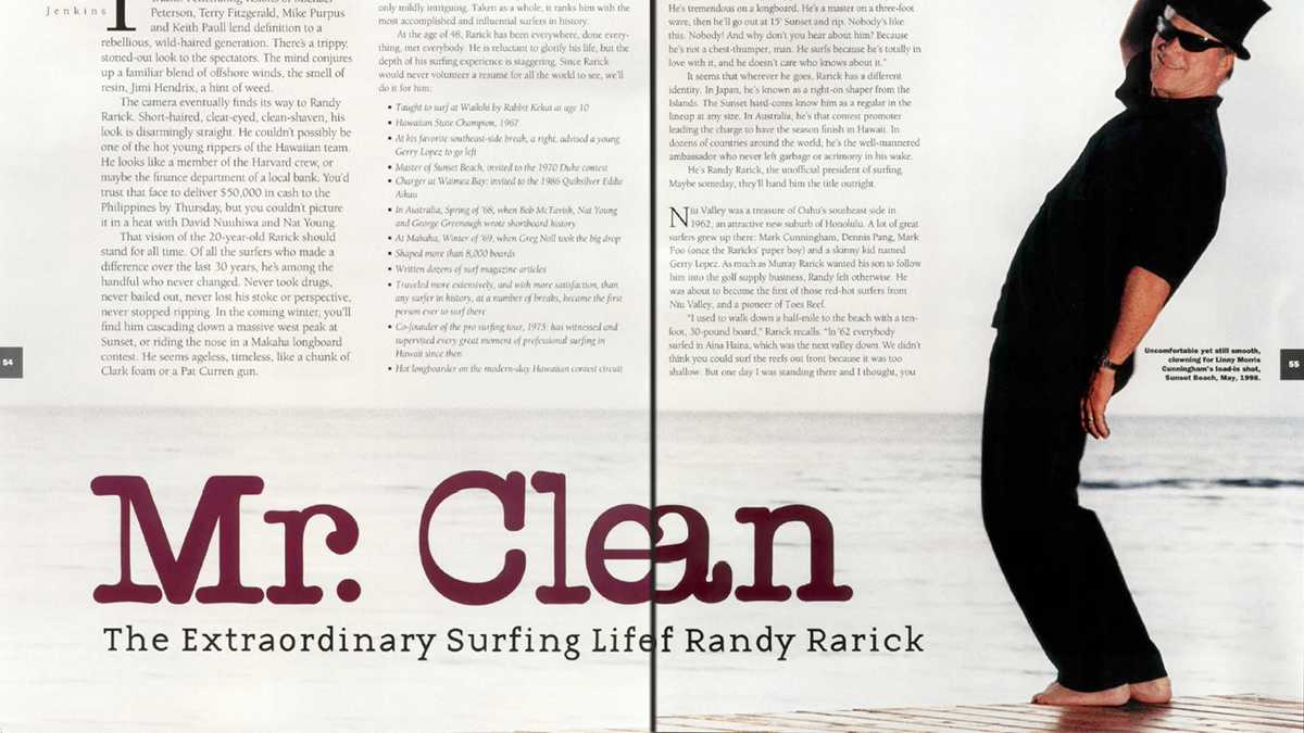 Randy Rarick “MR. CLEAN: THE EXTRAORDINARY SURFING LIFE OF RANDY RARICK,” BY BRUCE ...