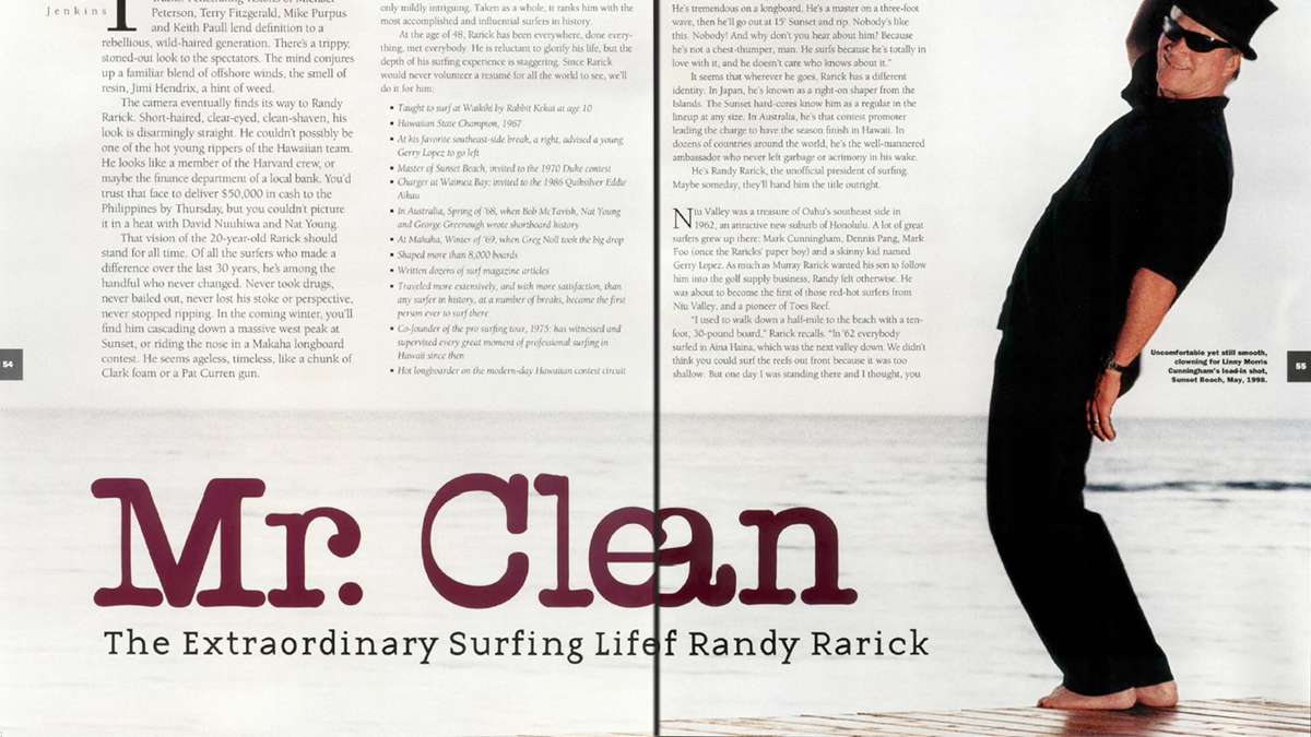 Surftech Randy Rarick “MR. CLEAN: THE EXTRAORDINARY SURFING LIFE OF RANDY RARICK,” BY BRUCE ...