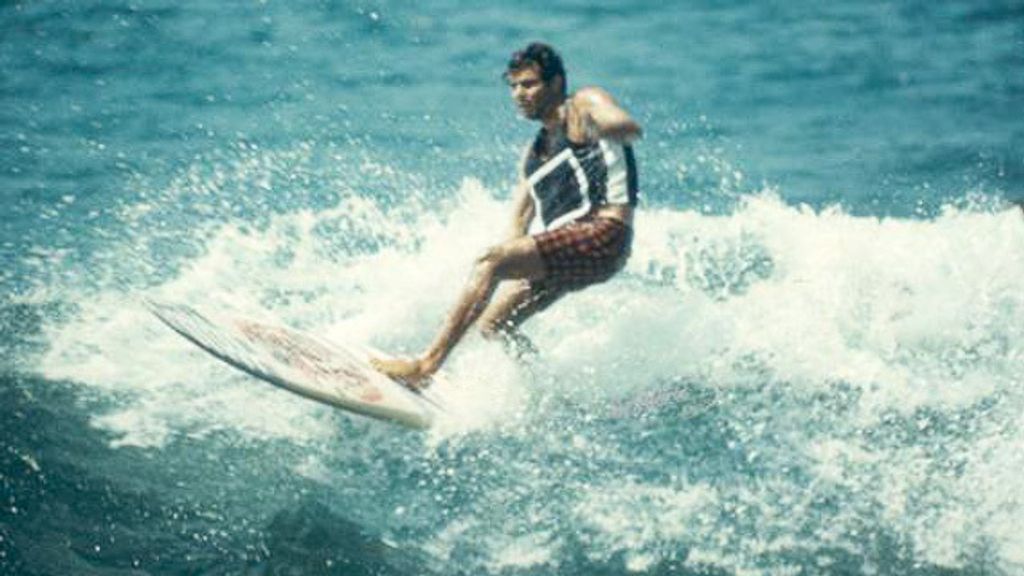 Miki Dora does a cutback in Baja, Mexico. Photo by LeRoy Grannis