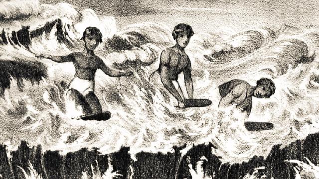 19 century Hawaiian surfers