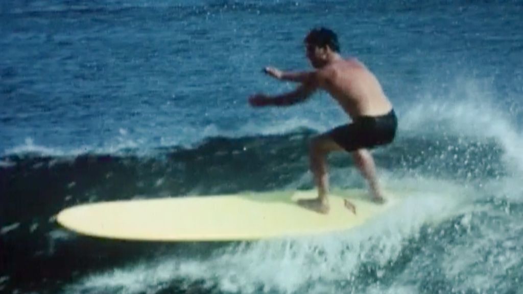 lance carson surfing at malibu