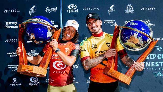 Sally Fitzgibbons and Gabe Medina, 2002 Rip Curl Search, Rottnest