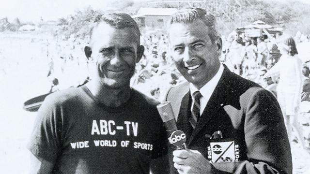 John Kelly, color commentator at Makaha contest, mid-sixties.