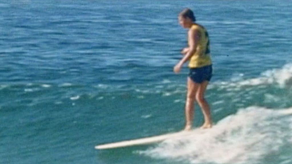 phyllis o'donell surfing at the 1964 championships, manly beach