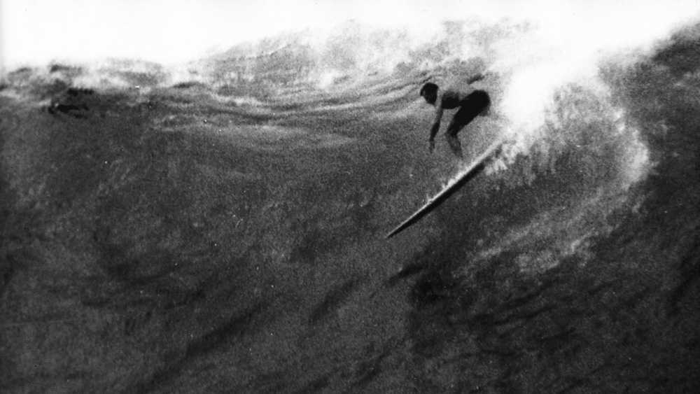 Fred Van Dyke surfing Waimea Bay