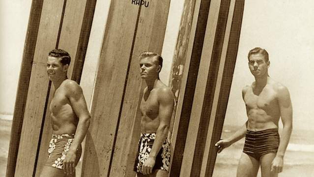 Don James (left) and friends, San Onofre, 1939