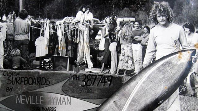 Nev Hyman Surfboards ad, mid-1970s