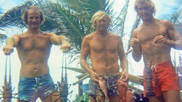 John Williams, center, lobster fishing in Hawaii in the early 1970s