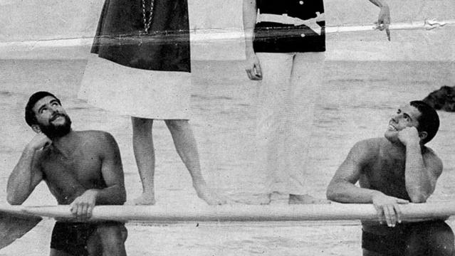 Bob Pike, right, and Brian Cole, Flair magazine fashion shoot, 1961