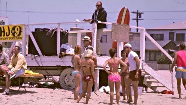 "Surf's Up" on location, Hermosa Beach, 1964