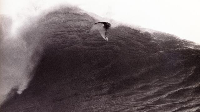 Wayne Bartholomew takes off at Pipeline, 1984. Photo: Jon Foster
