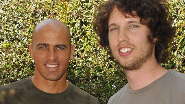Kelly Slater and actor Jon Herder, who voiced Chicken Joe in Surf's Up