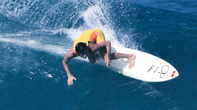 Tom Curren in short john, 1986. Photo: James Cassimus