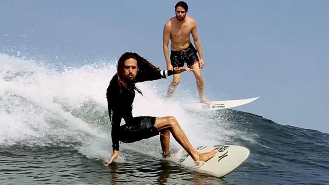 Sterling Spencer, rear, and Rob Machado. Photo: Ryan Spencer