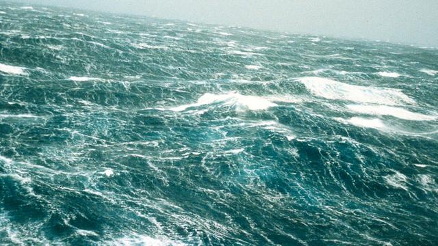 Low-pressure system creating storm waves in the Atlantic, 2021