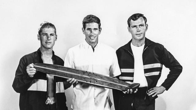 Ad shoot with (l to r) Mike Hynson, Joey Cabell, Phil Edwards