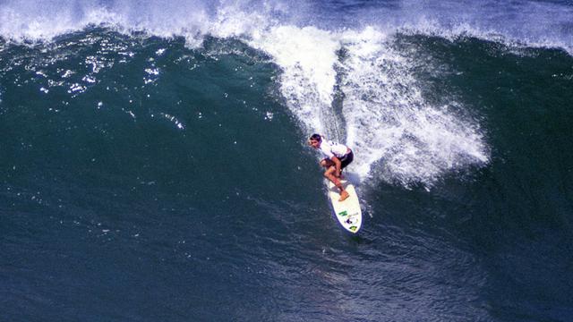 Nicky Wood, 1990 Billabong Pro, Sunset Beach. Photo: John Seaton Callahan