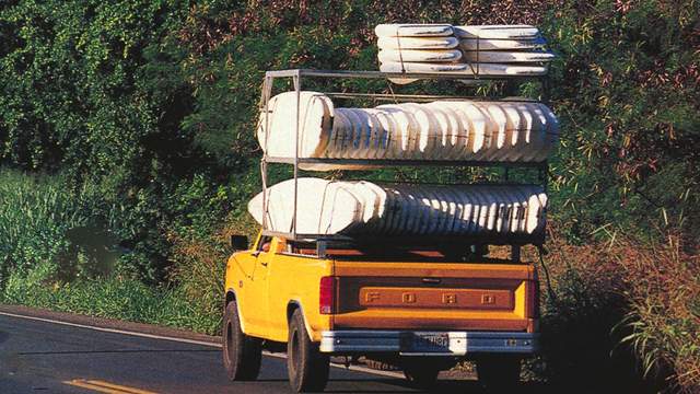 Clark Foam delivery in Hawaii, 1988. Photo: Robert Beck