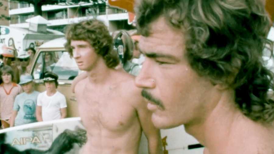 mark richards and michael peterson at the Stubbies Classic, 1977