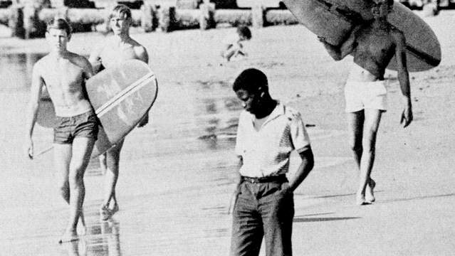 Color-separated beach in Durban, 1966