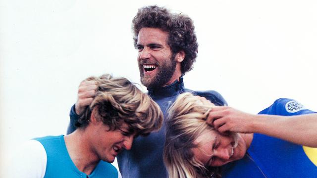 Narrabeen, 1977, with Derek Hynd (left) and Stu Campbell. Photo: McLeod