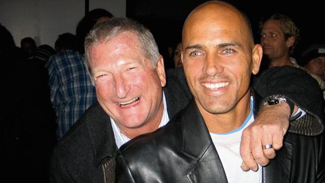 Original SIMA president Bob McKnight, and Kelly Slater, 2012