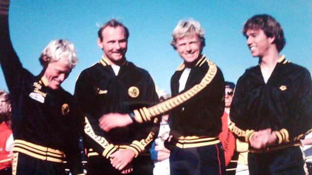 (L to R) Peter Townend, Ian Cairns, Scott Daley, Matt Warshaw, 1982 Katin winners
