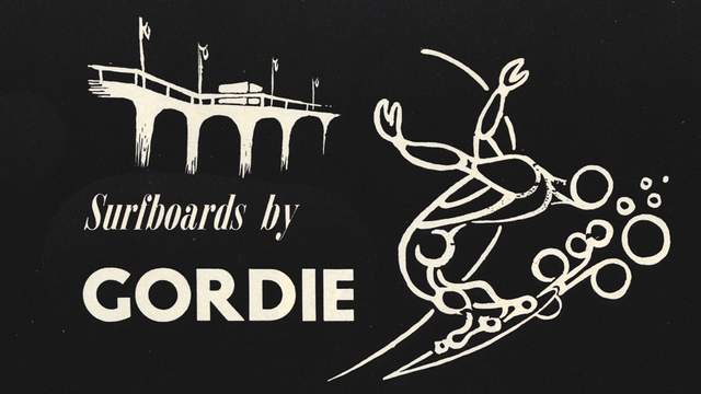 Gordie Surfboards logo, 1950s