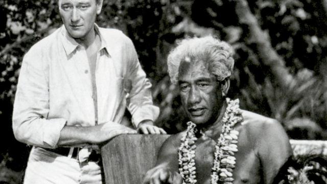 Duke Kahanamoku and John Wayne, "Wake of the Red Witch" (1948)