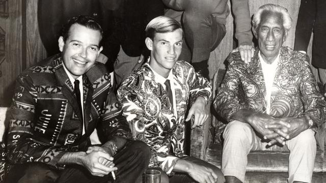 Kimo McVay (left) with Jock Sutherland and Duke Kahanamoku