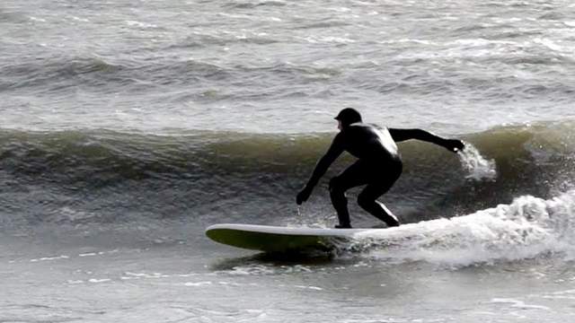 Ben Gravy surfs in Connecticut, 2017