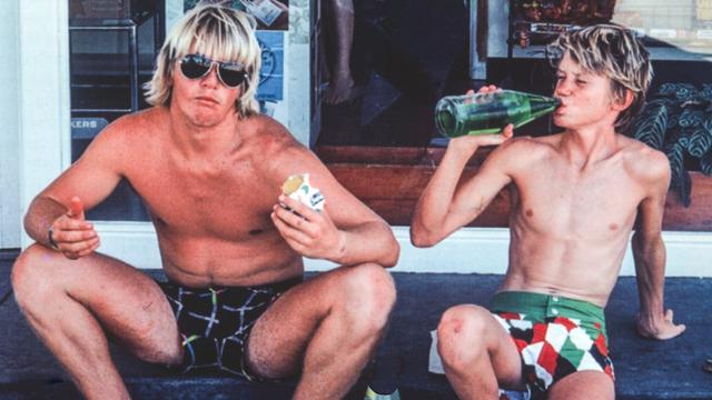 Chappy Jennings (right) and Gary Elkerton. Photo: Hugh McLeod